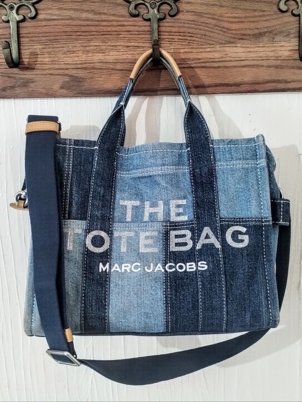 Marc Jacobs  Blue Denim Patchwork Medium Tote Bag